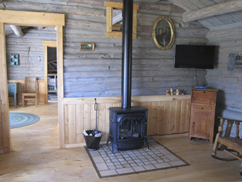 cabin fireplace